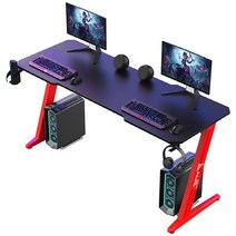 아우스 위너렉스 Z시리즈 카본 LED 게이밍책상 D시리즈 게이밍의자, 기본형(레드) 140cm