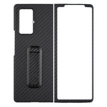 폴드2케이스 삼성 호환 갤럭시 z 폴드 2 케이스 용 YTF-탄소 탄소 섬유 3 커버 W21 5G 초박형 아라미드, [04] w21(set), [02] Black (Holder)