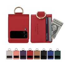 갤럭시Z플립4 케이스 100% 이태리 PU 가죽케이스 카드 수납 케이스 링케이스 지플립4