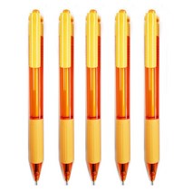 [마치] 클릭 파스텔 니들볼펜 0.7mm 검정심볼펜 국산 판촉 홍보용볼펜 4color, 주황, 5개입