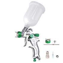 전문 미니 HVLP 스프레이 건 0.8/1.0mm 노즐 중력 에어 브러시 자동차 페인팅, [01] green 0.8mm JP