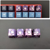 게임 애니메이션 캐릭터 퍼스널리티 키캡 원신 PBT 승화 R4 체리 OEM 프로필 기계식 키보드 키캡 4 개입, Cherry profile, 5
