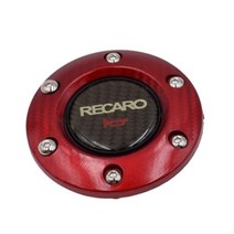 클락션 크락션 경음기 RECARO-RALLIART 탄소 섬유 레이싱카 스포츠 스티어링 휠 경적 버튼 자동차 경주용, 06 RECARO Red Edge