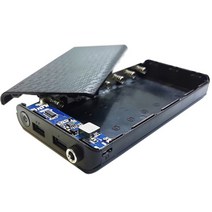 제거 불가 USB 출력 DC 출력 9V/12V 7X18650 배터리 케이스 전원 뱅크 쉘, 검은색