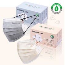 오가닉랩 목화솜 유기농 내추럴 코튼 마스크 일회용 덴탈 마스크 여름용, 오가닉랩/내추럴코튼/소형/그레이/30매