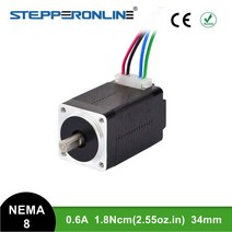 미니 Nema 8 스테퍼 모터 4 리드 1.8deg 1.8Ncm(2.55oz.in) 0.6A 3D 프린터 모터CNC XYZ 용 20x20x34mm 스텝