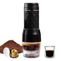 사무실커피머신 대용량커피메이커 드립커피머신 Cafelf-Tripresso 휴대용 커피 메이커 에스프레소 머신 핸, 02 Black