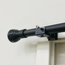 편한리빙 안뚫어고리 못 없이 다는 커튼봉 브라켓 + 커튼봉 세트, 블랙(1세트2개입) + 8자 커튼봉