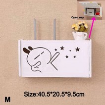 블라인드 우드 창문 스크린대형 무선 와이파이 라우터 스토리지 박스 PVC 패널 선반 벽걸이 플러그 보드