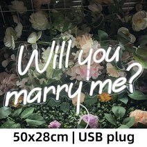 네온사인제작 네온간판 미니간판 네온 사인 조명 Mr And Mrs LED 웨딩 벽 침실 홈 아트 약혼 그냥 결혼, [10] WYMM50x28cm USB, [01] 1cool white