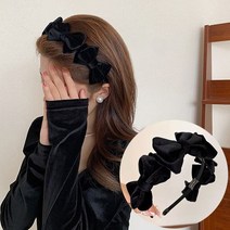 홀리지 디레이 벨벳 리본 로맨틱시크 헤어밴드 머리띠