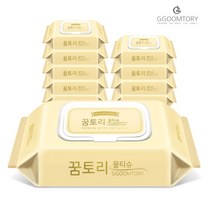 꿈토리물티슈 대용량 더도톰한 골드 [캡형] 10팩, 더 도톰한 골드 캡형10팩