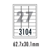 알파(ALPHA) 바코드용라벨 LS 3104 100매27칸62.7x30.1mm, [1143100]옵션없음