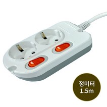 멀티탭 멀티콘센트 코드 국내산 KS 개별 접지 2구 1.5m