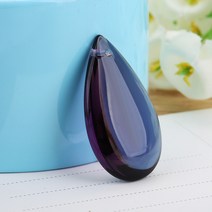 샹제리제 크리스탈 투명 컬러 유리 워터 드롭 펜던트 웨딩 조명 DIY 쥬얼리 느슨한 비즈 구슬 커튼 도어, 38MM 바이올렛 원피스