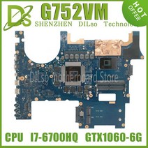 KEFU G752VS ASUS ROG G752V G752VSK G752VM 노트북 마더 보드 I7-6700HQ I7-6820HK I7-7700HQ I7-7820HK GTX1070/, I7-6700HQ GTX1060-6G