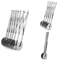 저무리 Stainless Steel Dough Divider Cutter Side Pasta Knife Flexible Roller Blade Pizza Pastry Pe, 단일옵션