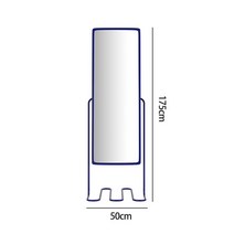 전신거울 스탠드 수입 웨이브 철제 북유럽 셀카 심플 슬림 거울 전신거울, 50x175cm, 택배및직접설치, 블루