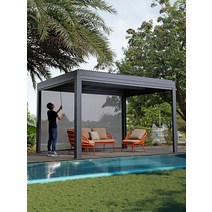 테라스파고라 바베큐 캐노피 전망대 야외 안뜰 스타일 알루미늄 합금 전기 태양 창고 정원 베네치아 파빌리온, [01] 수동 33 단일 키오스크