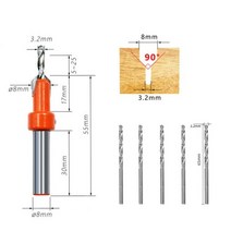나사 인출기 추출기 목공 카운터 싱크 라우터 비트 8mm 생크 철거 HSS 4341 목재 밀링 커터 카바이드 팁, [19] 6pcs 3.2x8mm