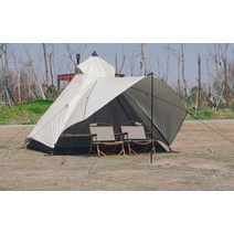 인디언 몽골식 캠핑텐트 야외 장비 블랙 피라미드 블랙닝 방수 썬 스크린 블랙 타워, 카키색 옷감