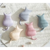 푹신한 쿠션 침대틈새 쇼파 꽈배기 미용실 독서 귀여운반전 고양이뒤태 이케아, S 그린