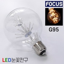 포커스 LED눈꽃전구 G95 2W E26 엘디자인램프 bulb 볼전구, 1개, 전구색