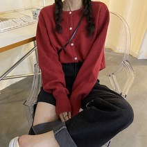 넷투넷코리아 여성 라운드넥 심플 기본 가디건 데일리룩 아우터