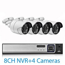 울트라 HD POE NVR 시스템 키트 야외 CCTV 녹화 감시 8MP IP 카메라 홈 비디오 4K, 03 8CH NVR and 4Cameras_05 4T