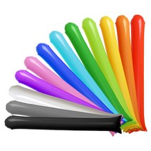 [핸드펌프선물/10+1추가증정] 국산 막대풍선 10세트 스틱벌룬 체육대회 운동회 응원용품 10가지색상, 노랑