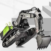 대형 중장비 굴삭기 원격제어 리모컨 충전식 전기차량, 22채널 굴삭기 + 합금철거 헤드 배터리 3개