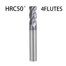 KaKarot CNC 카바이드 엔드 밀 2 3 4 플루트 텅스텐 머신 밀링 커터 도구 금속 키 시트 페이스 라우터 비, HRC50 4Fluts, D14XD14X150