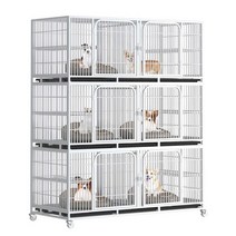 고양이 분양장 펜스 입원장 동물 병원 번식장 강아지, 1층 214x72x63 화이트 트레이 파티션