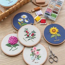 [수틀포함] 프랑스자수 꽃 만들기 DIY 패키지 10종 (택1) / 취미 키트, 9.떨어지는별