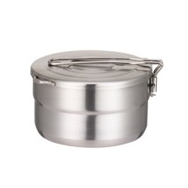 군용 반합 야외 세트 스테인레스 스틸 휴대용 캠핑 용품 조리기구 피크닉 냄비, 스테인레스 스틸 도시락 냄비