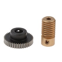 GHSHOP 0.5 모듈러스 스틸 웜 기어 휠 황동 기어 샤프트 세트, 구멍 3.175mm, 블랙 골든