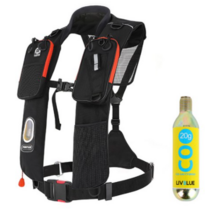 폰터스 자동팽창식 구명조끼 PL-8500 + CO2 실린더, BLACK