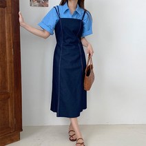 달링 스티치 뷔스티에 롱원피스 (데님/레이어드원피스)