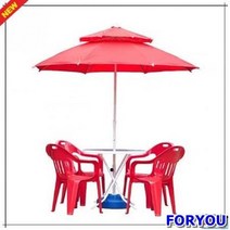 ForU731 튼튼한 야외용 4인용 기본 파랑파라솔세트 받침포함 파는곳 방수파라솔, 원형_파랑-녹색