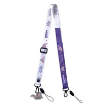 범쓰컴퍼니 귀여운 캐릭터 핸드폰스트랩 크로스 랜야드 숄더스트랩 마스크스트랩고리, 1개, 덤보(퍼플)