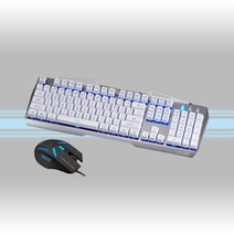 제닉스 pc방 게이밍 키보드 마우스 세트 장패드 포함 멤브레인 LED키보드 스톰X 타이탄SE + 스톰X m1 / FPS / 리그오브레전드 / 졸업선물 / 입학선물, 실버화이트