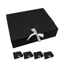 도나앤데코 직사각 중형 상자 + 리본, 블랙, 5세트