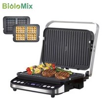 전기그릴 팬 연기없는 대형 냄새안나는 대형 전부치는 BioloMix 2000W 전기 접촉 자동 그릴 디지털 철판 및, 02 Standard Extra Plate_04 AU
