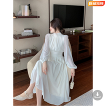 루루뷰티패션 여성 봄 여신 쉬폰 셔링 공주풍 원피스 E0016