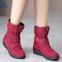 셀럽당 여 겨울 두꺼운 외출 스노우 부츠 패션 여 기모에 두꺼운 쇼트 코튼 부츠