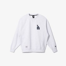 [국내정식매장] 뉴에라 티셔츠 MLB 3D 오버핏 LA 다저스 엠블럼 맨투맨 헤더 그레이 13570093