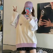 빅사이즈니트스웨터 300 근 하라쥬크 학원 무드 여성 겨울 가을 디자인감각 와이드 루즈핏 뚱뚱한 민소매 2734432219