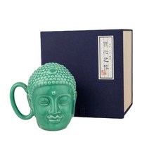 석가모니 머그잔 부처님오신날 머그컵 집들이 선물 카페머그잔 커피잔, 녹색(선물박스)