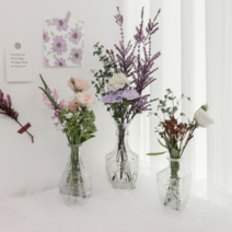 오너클랜 프로방스 유리 화병 인테리어 장식 소품 꽃병, 라지