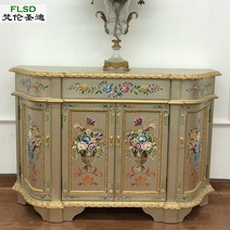 수입 명품 엔틱 원목 수납 서랍장 고가구 자개장 화초 나비장 이태리 명화풍경 노블레스 약장, 해외배송(약 2주에서 3주 소요), 가로122 폭37 높이83cm, F 샴페인 골드